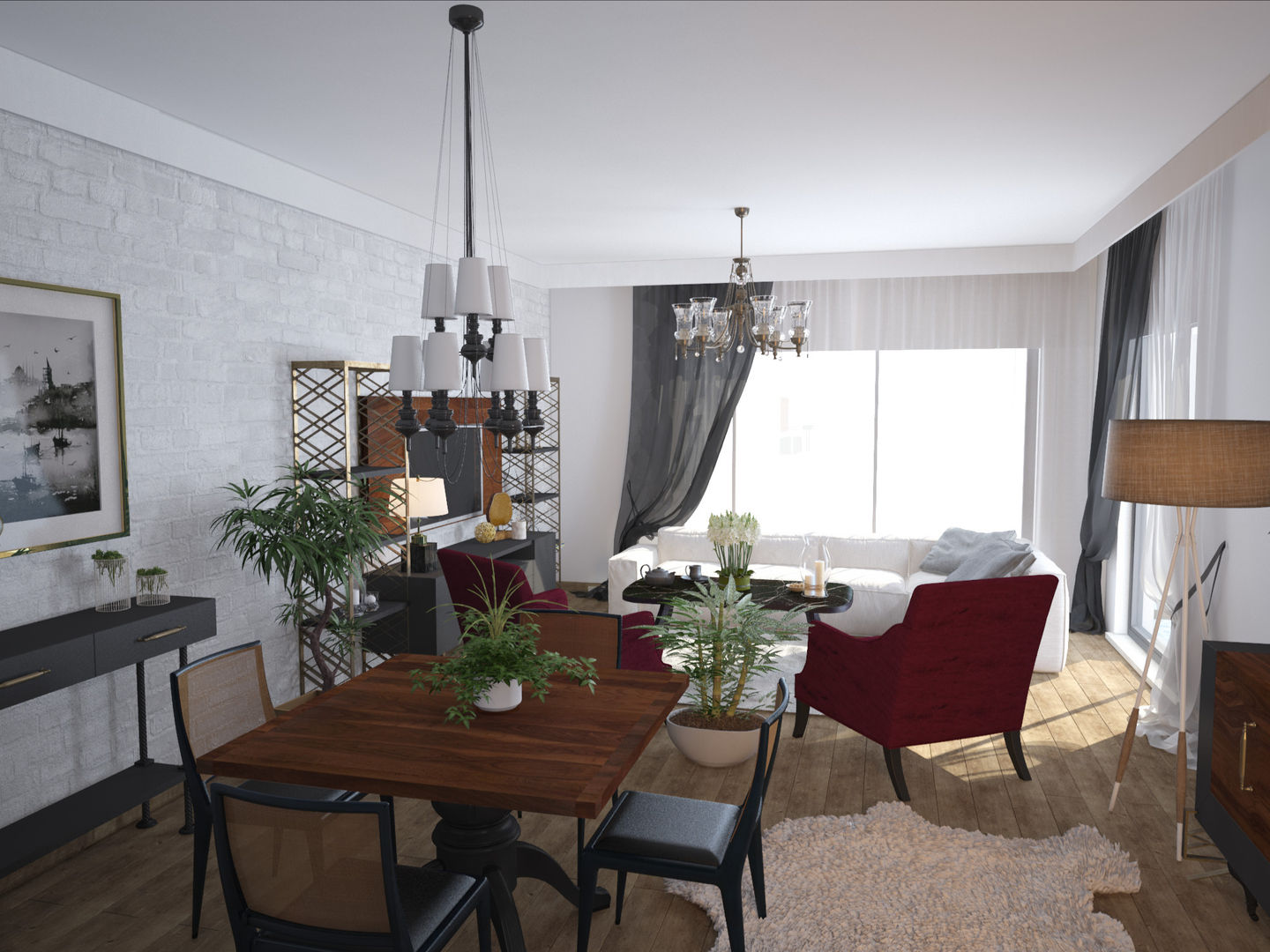 Villa Projelerimiz (3D), Öykü İç Mimarlık Öykü İç Mimarlık Living room