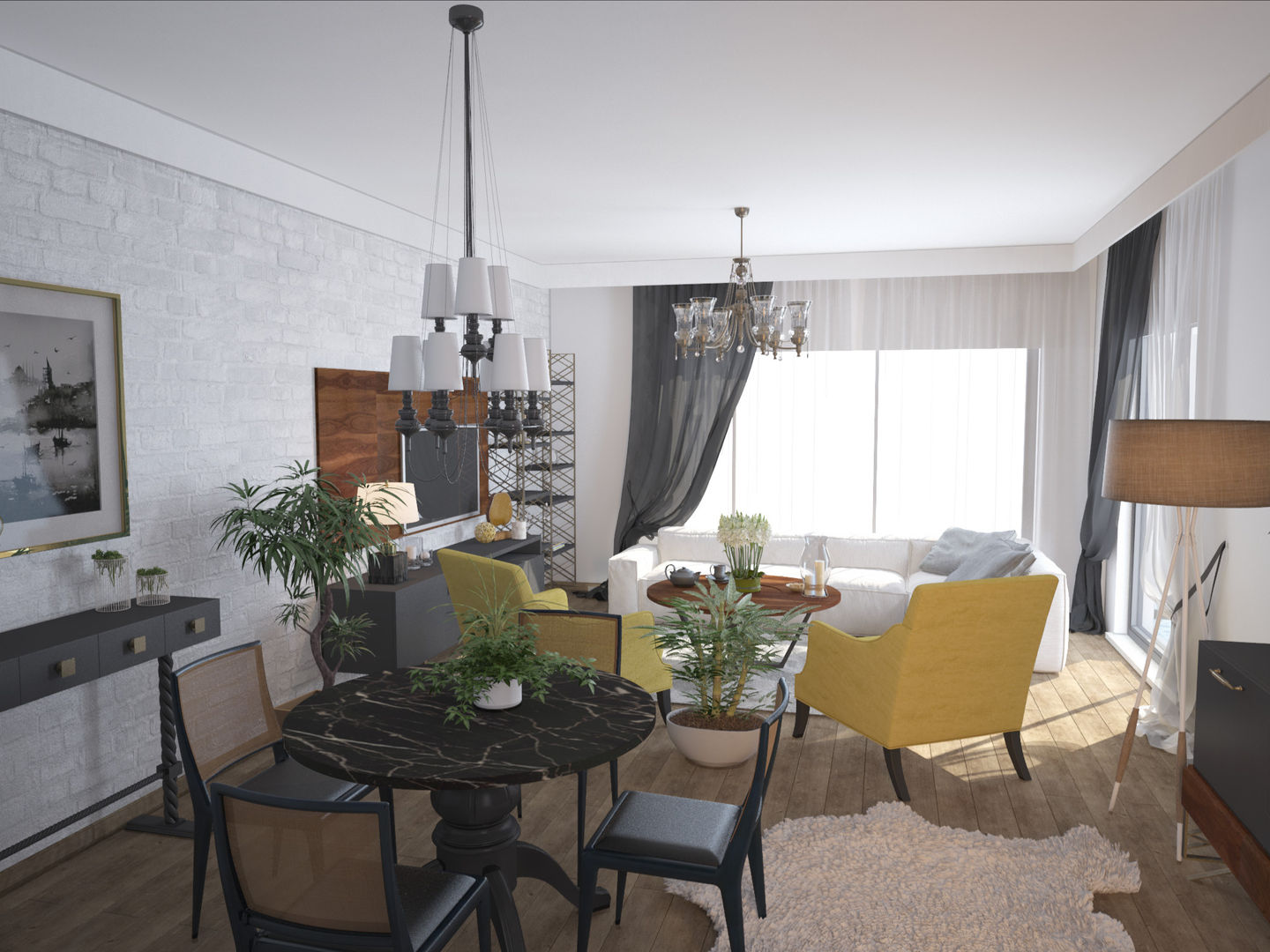 Villa Projelerimiz (3D), Öykü İç Mimarlık Öykü İç Mimarlık Living room