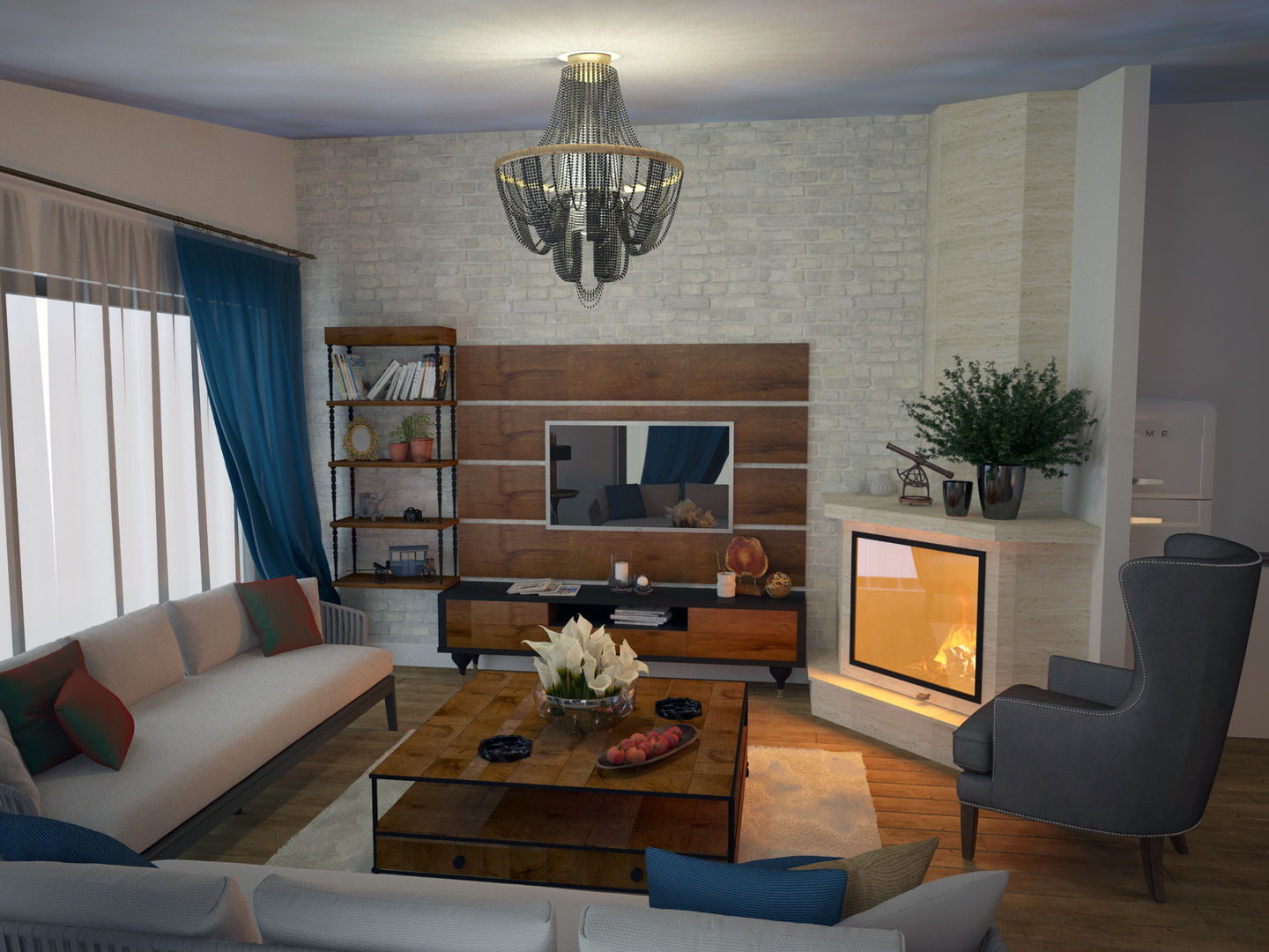 Villa Projelerimiz (3D), Öykü İç Mimarlık Öykü İç Mimarlık Modern Living Room