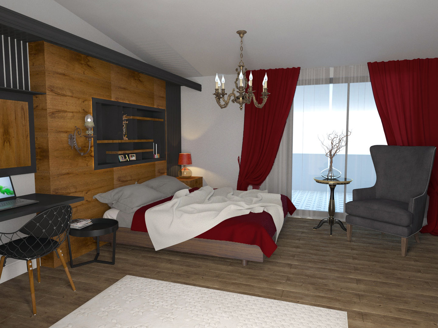 Villa Projelerimiz (3D), Öykü İç Mimarlık Öykü İç Mimarlık Modern style bedroom