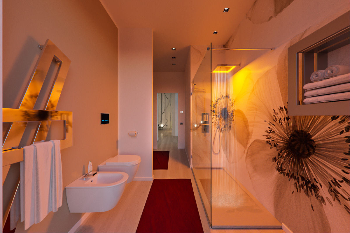 Un attico in stile loft in Milano, Annalisa Carli Annalisa Carli Modern bathroom Wood Wood effect