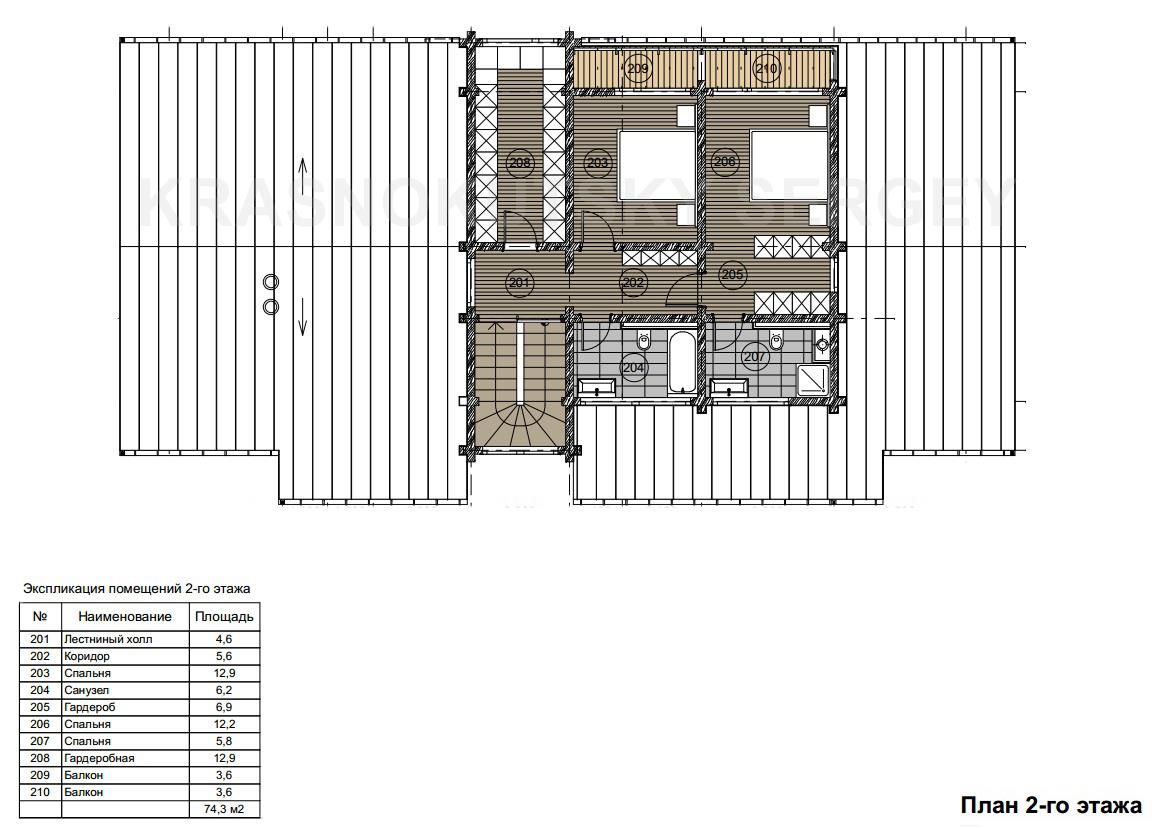 ДОМ ИЗ КЛЕЕНОГО БРУСА VILLA GERBERA, project-ks project-ks