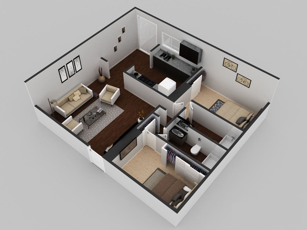 3D Residential modern House Floor Plan KCL-Solutions 3D Residential moder