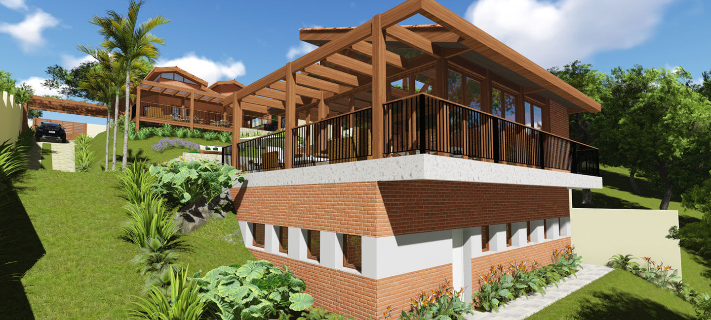 Projeto Arquitetura Residencial GV, arquiteto bignotto arquiteto bignotto Rustic style houses