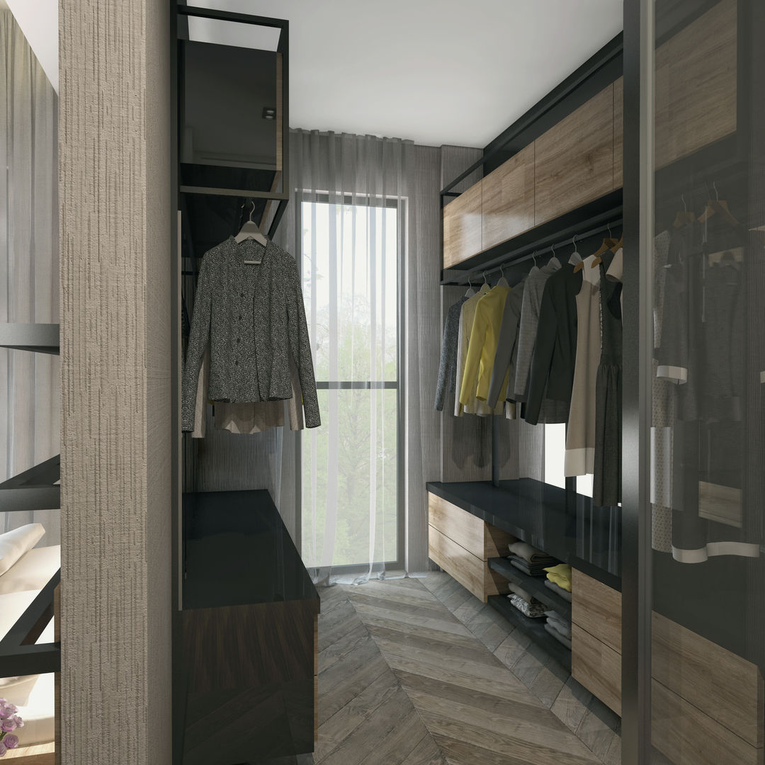 ELIA COUNTRY, Voltaj Tasarım Voltaj Tasarım Modern dressing room Wood Wood effect Wardrobes & drawers