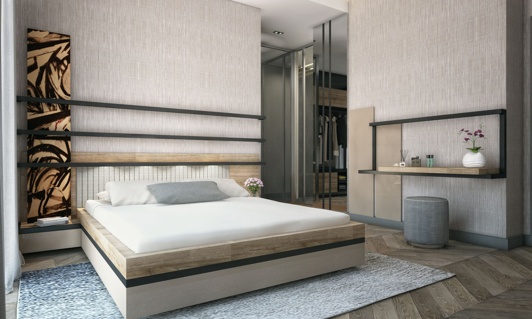 ELIA COUNTRY, Voltaj Tasarım Voltaj Tasarım Kamar Tidur Modern Kayu Wood effect Beds & headboards