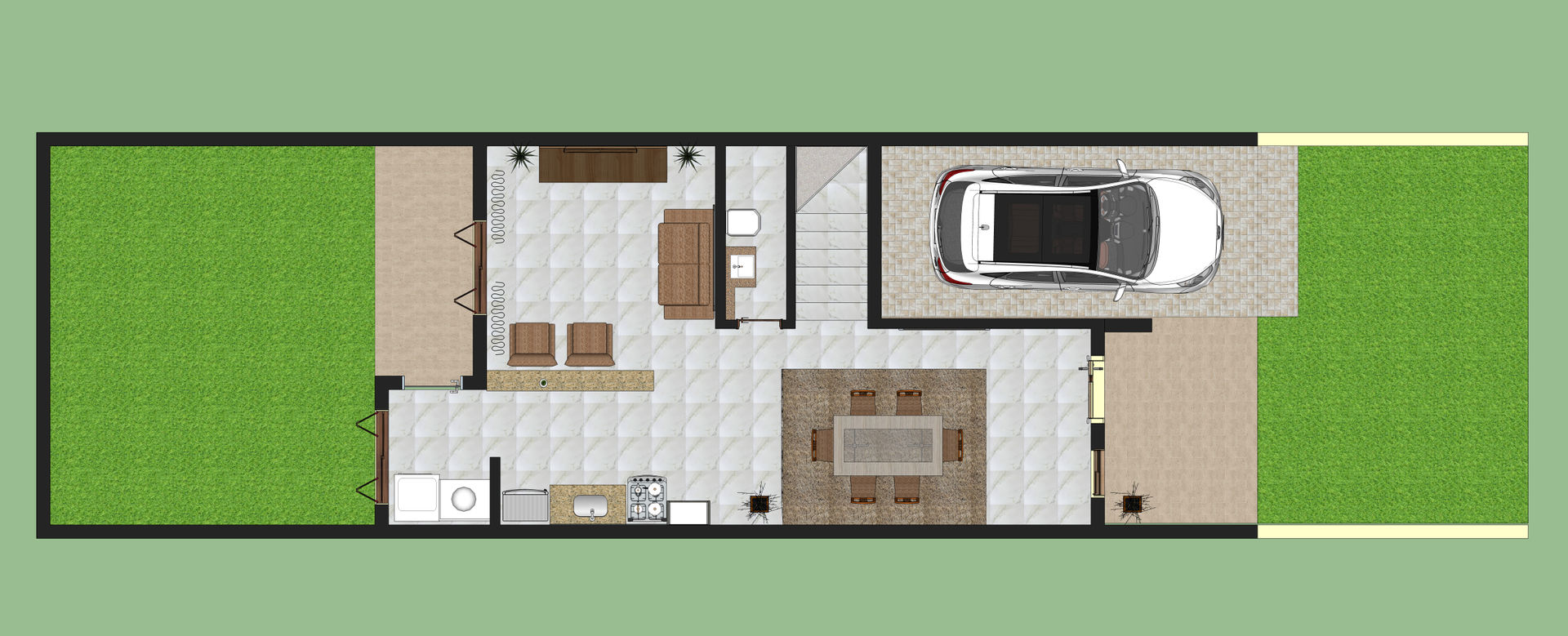 Residência Lopes - Planta Baixa Pavimento Térreo Graziela Alessio Arquitetura