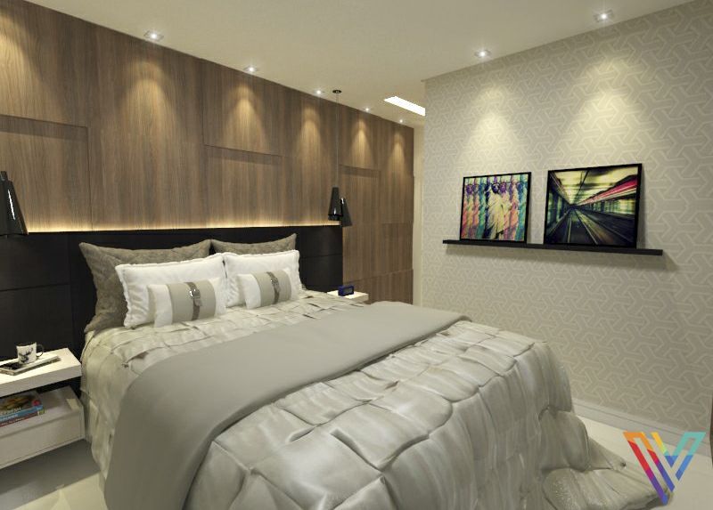Dormitório Masculino, Vitral Studio Arquitetura Vitral Studio Arquitetura ห้องนอน เตียงนอนและหัวเตียง