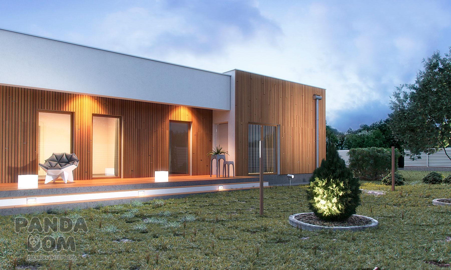 Современный дом в стиле минимализм, дизайн-студия PandaDom дизайн-студия PandaDom منازل