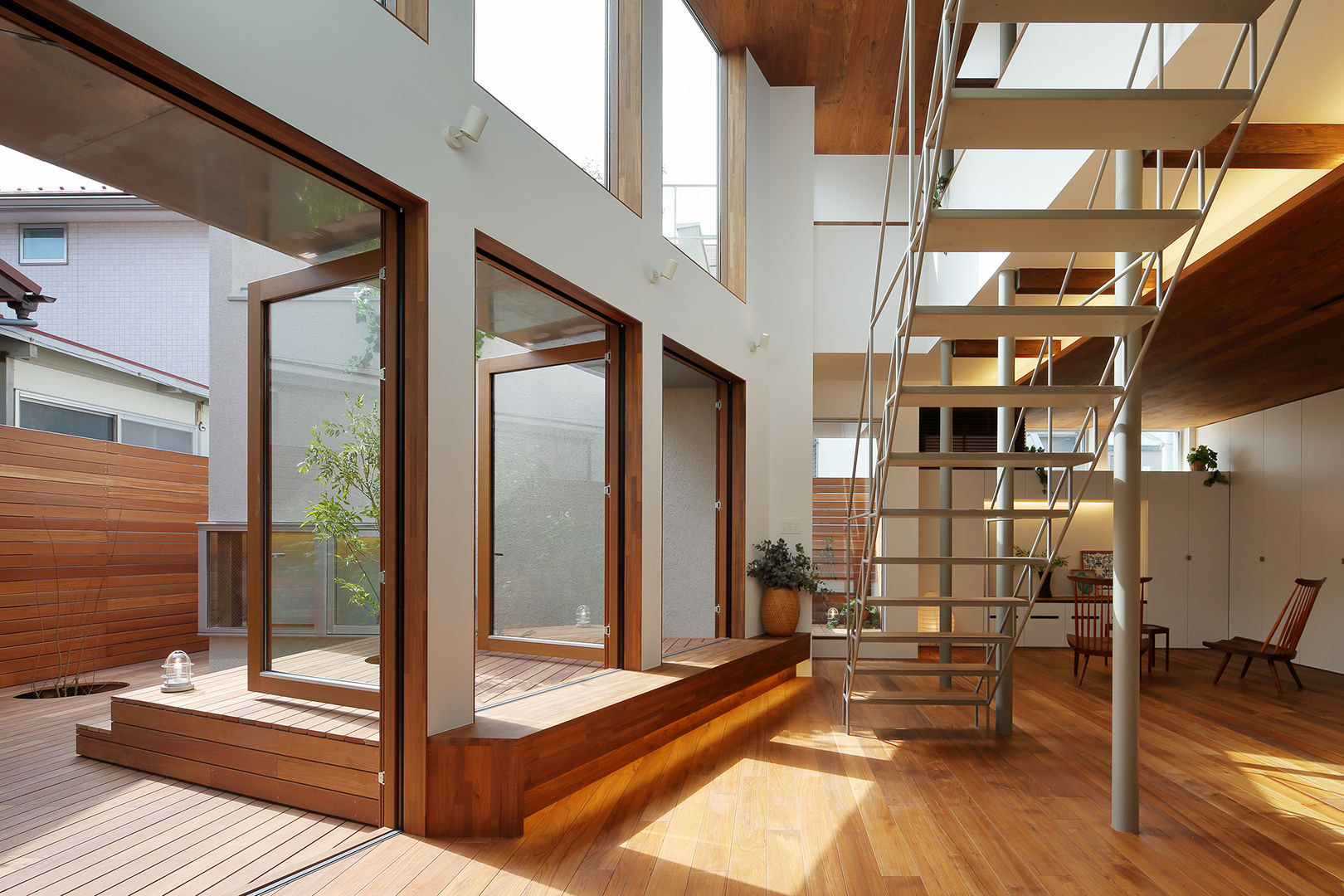 奥沢の家, アトリエ スピノザ アトリエ スピノザ Scandinavian style living room Wood Wood effect