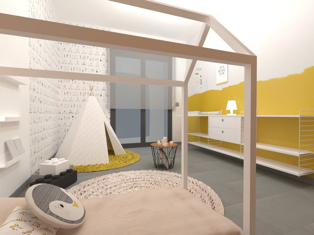 Diseño interior de dormitorio infantil Método Montessori en casa TocToc Habitaciones para niños de estilo escandinavo