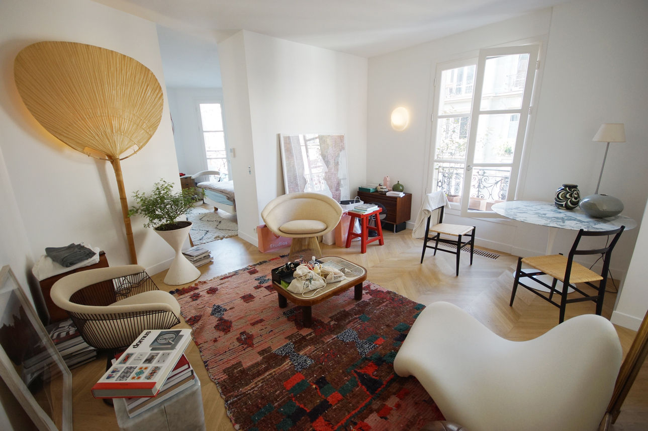 Rénovation appartement Paris, quartier Montmartre, Grazia Architecture Grazia Architecture Modern Living Room