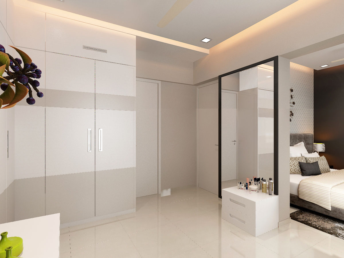 walkin wardrobe homify Modern style bedroom