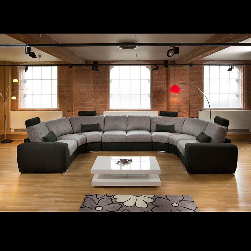 Massive Modern High Quality U Shape Sofa / Corner Group Black/Grey 25 Quatropi ltd Salas modernas Sofás y sillones