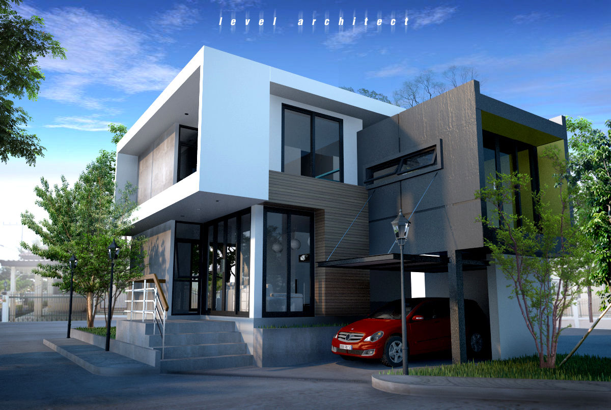 บ้านพักอาศัย 2 ชั้น ตลิ่งชัน, LEVEL ARCHITECT LEVEL ARCHITECT Modern houses