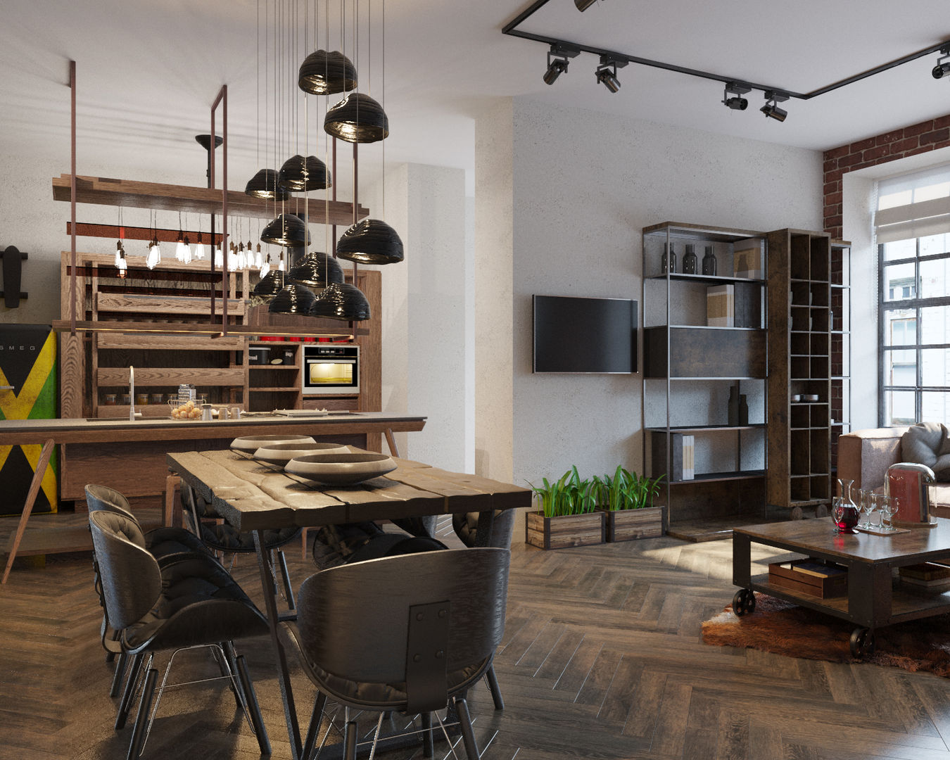 BRUTTO, ДОМ СОЛНЦА ДОМ СОЛНЦА Industrial style living room