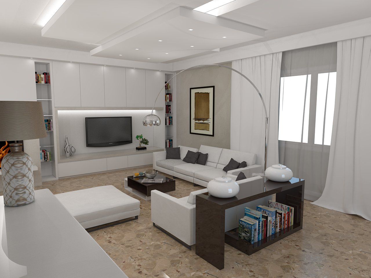 Progetto angolo cottura e Living, Arch. STEFANELLI Gabriella Arch. STEFANELLI Gabriella Modern living room