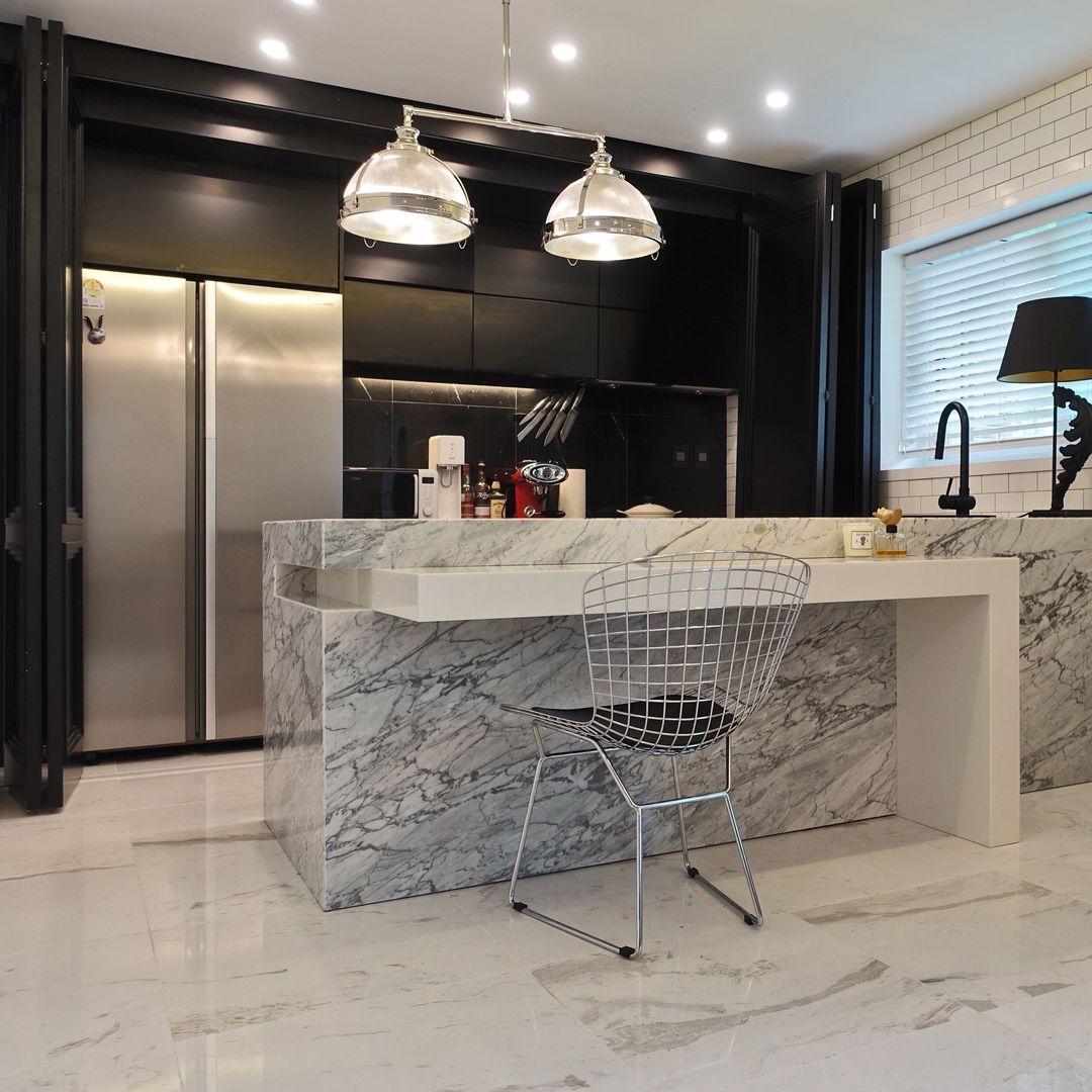 남산현대빌라, mobcreative mobcreative Modern kitchen Marble