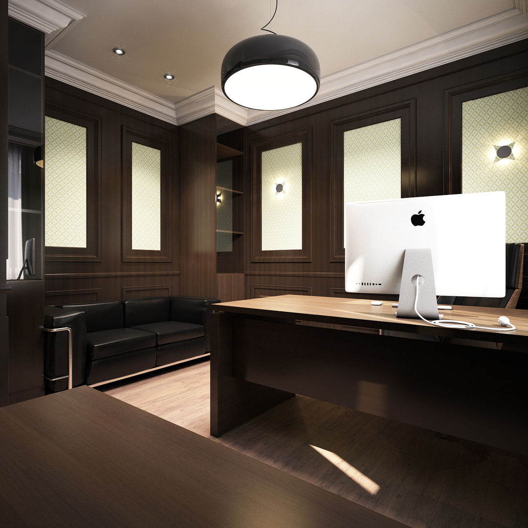 Дизайн ремонт, Русская линия Русская линия Classic style study/office Engineered Wood Transparent