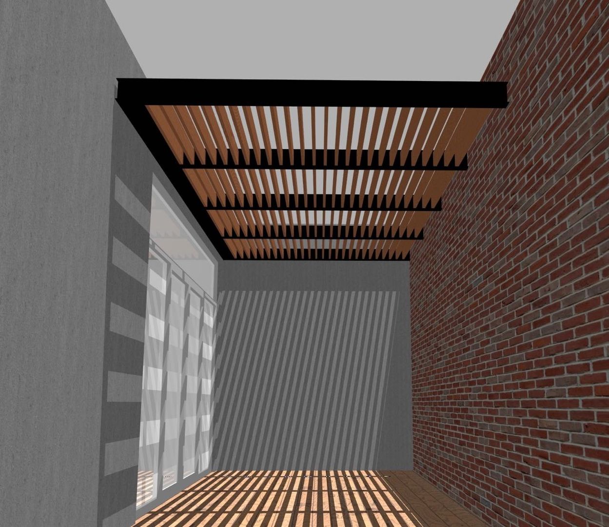Proyecto pérgola Síntesis Arquitectónica ® Balcones y terrazas modernos Hierro/Acero