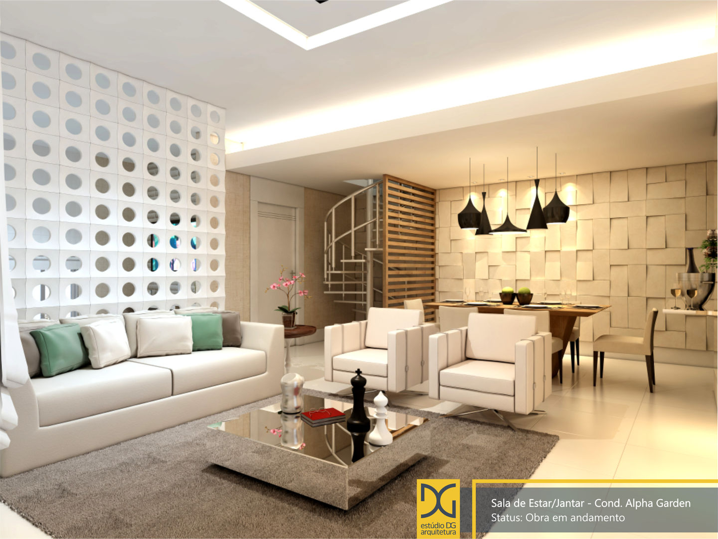 Projeto Residencial, Estúdio DG Arquitetura Estúdio DG Arquitetura Modern living room