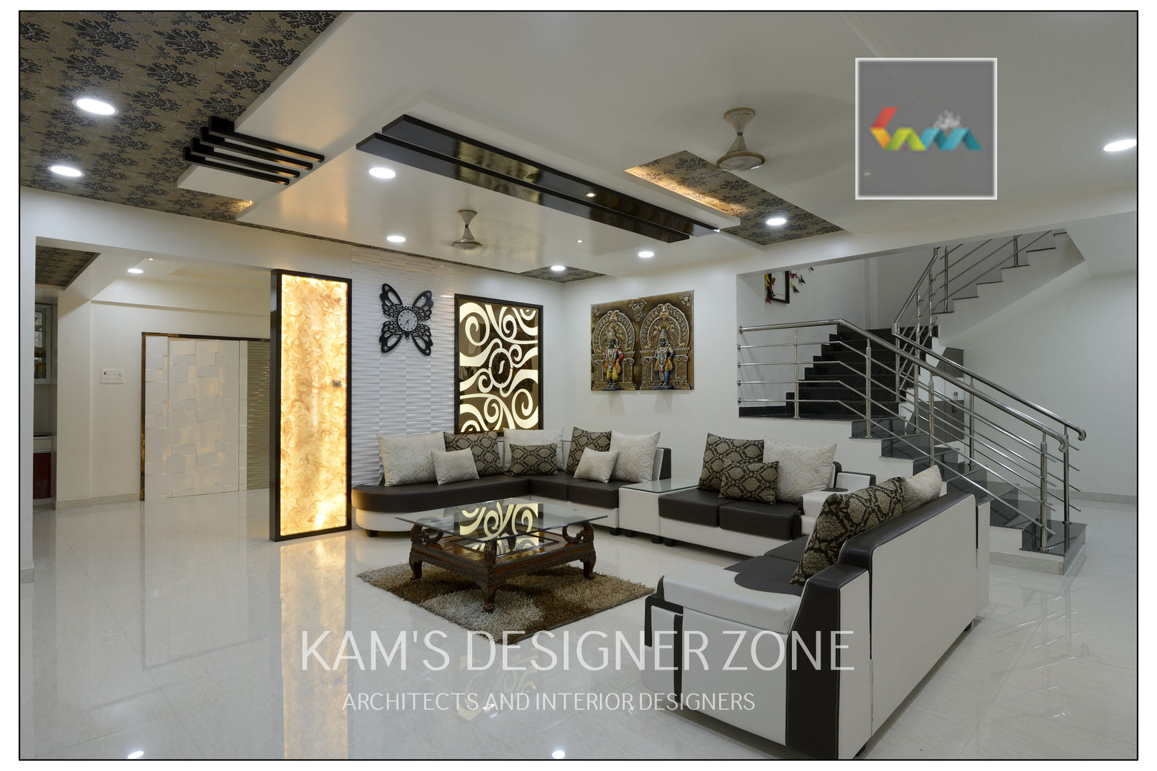 Home interior design for Kiran , KAMS DESIGNER ZONE KAMS DESIGNER ZONE Klasik Oturma Odası Aksesuarlar & Dekorasyon