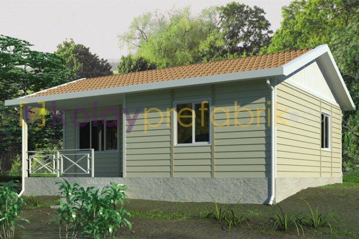 TEK KATLI PREFABRİK EV 58 m2 (2+1), PREFABRICATED HOUSES BUILDINGS | KOLAY PREFABRIK PREFABRICATED HOUSES BUILDINGS | KOLAY PREFABRIK Casas de estilo clásico