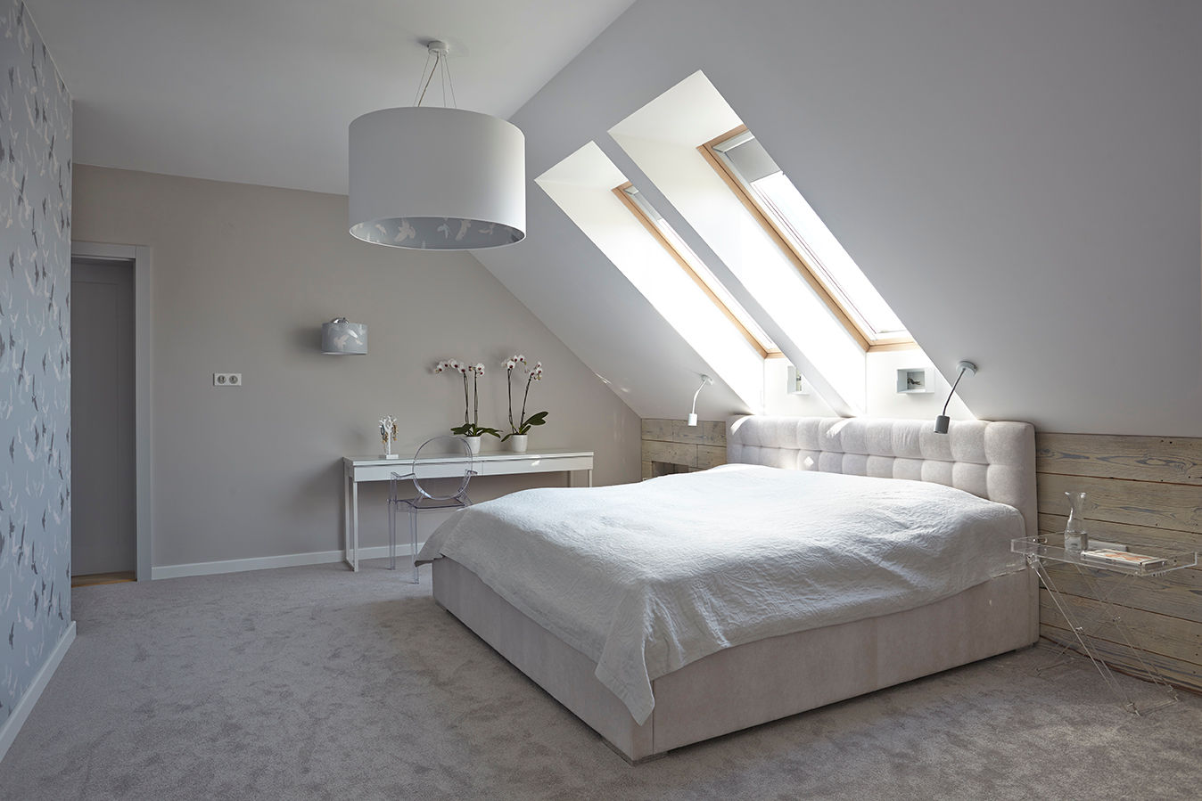 Abażury z tapet i tkanin , Lumifabryka Lumifabryka Modern style bedroom