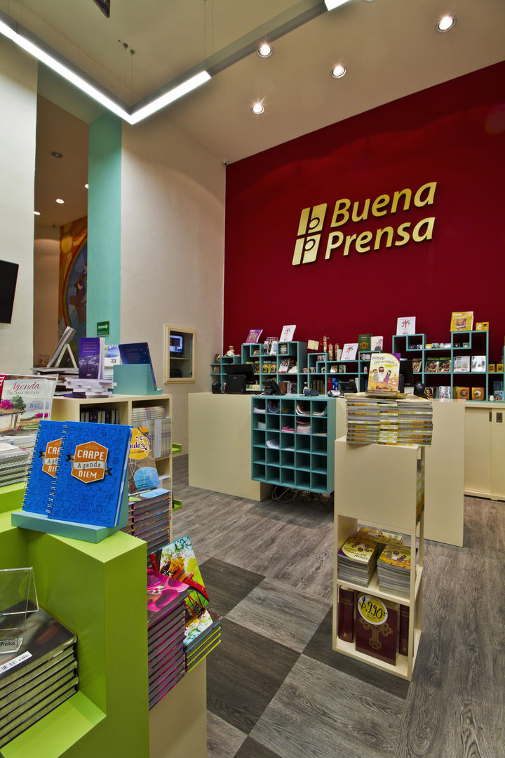 Librerías Buena Prensa - DIN Interiorismo DIN Interiorismo Pasillos, vestíbulos y escaleras de estilo moderno