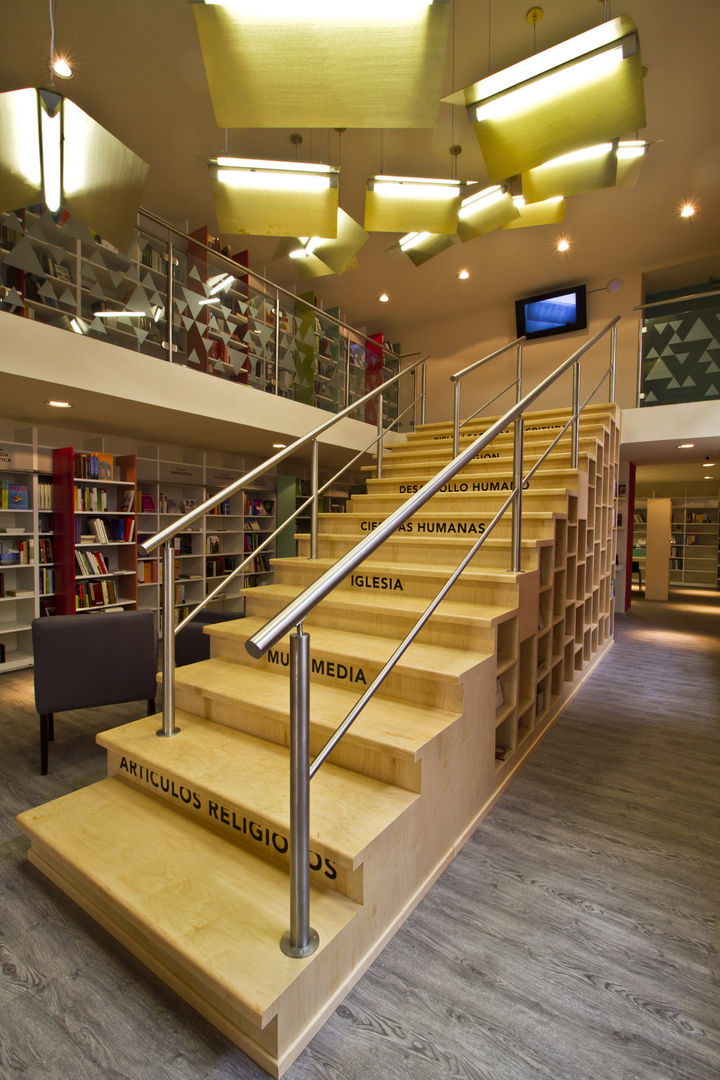 Librerías Buena Prensa - DIN Interiorismo DIN Interiorismo Pasillos, vestíbulos y escaleras modernos