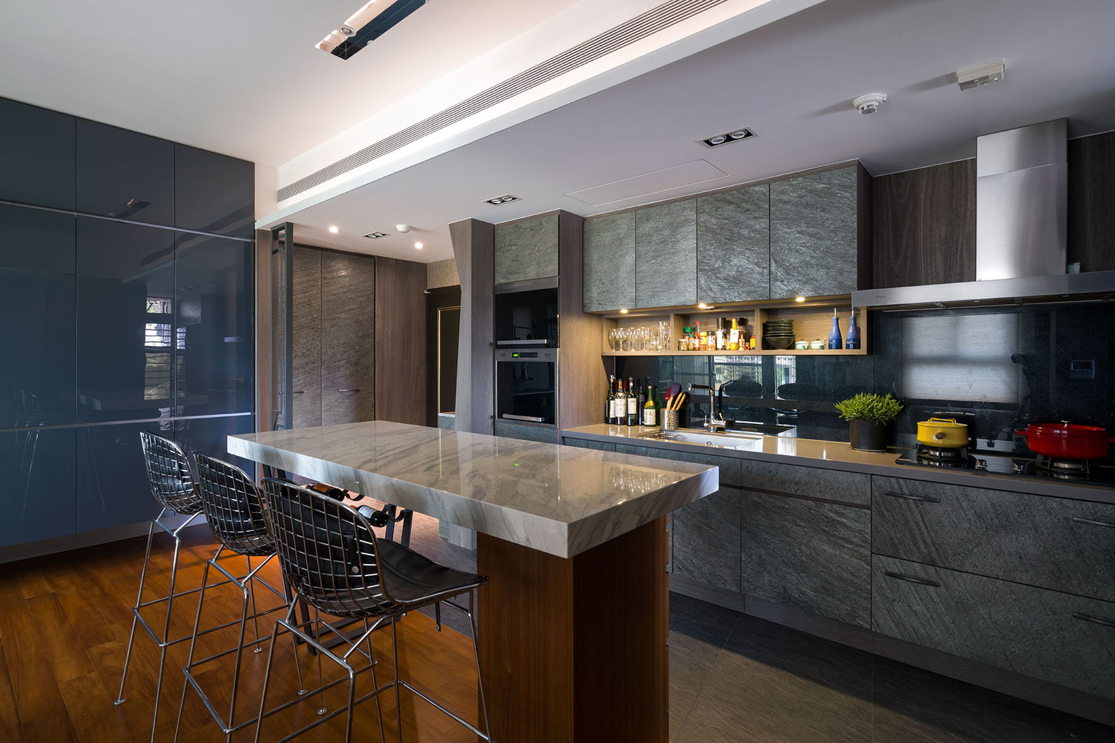 開放式廚房 藻雅室內設計 Modern kitchen Slate