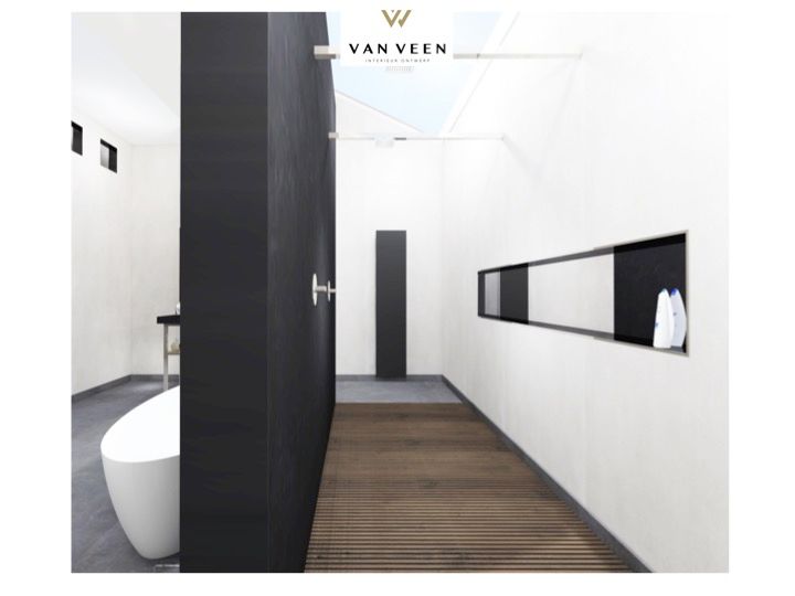 RUIME ​LUXE BADKAMER, VAN VEEN INTERIOR DESIGN VAN VEEN INTERIOR DESIGN Modern bathroom