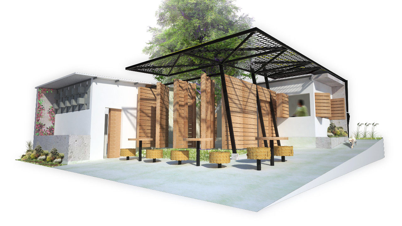 Perspectiva comedor social Taller de Desarrollo Urbano Casas de estilo minimalista Fachada