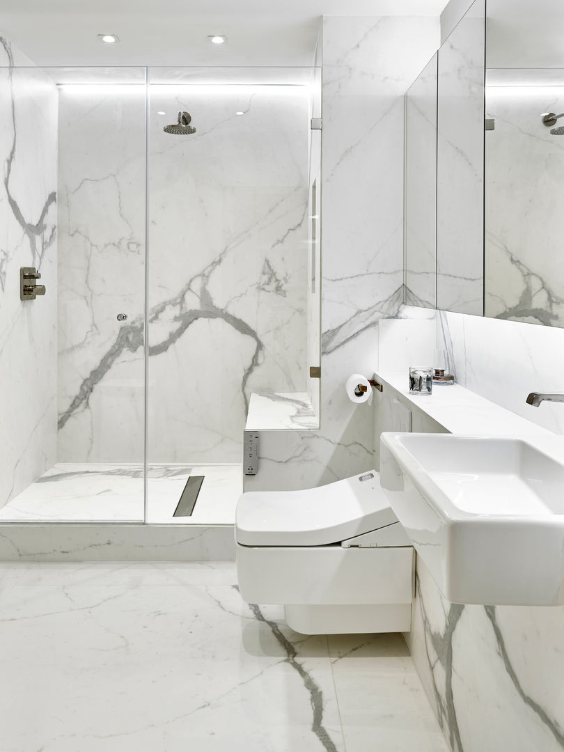 Bathroom Morph Interior Ltd حمام Shower,copper,white,marble,toto,mirror,wetroom,en suite