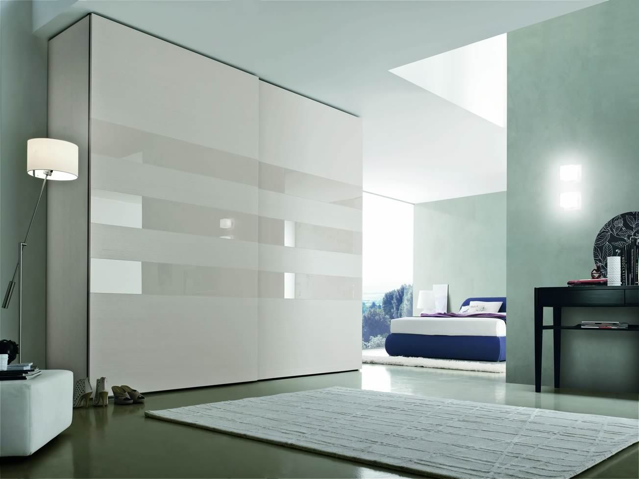 CRYSTAL SLIDING DOOR WARDROBE IQ Furniture Modern style bedroom Wardrobes & closets