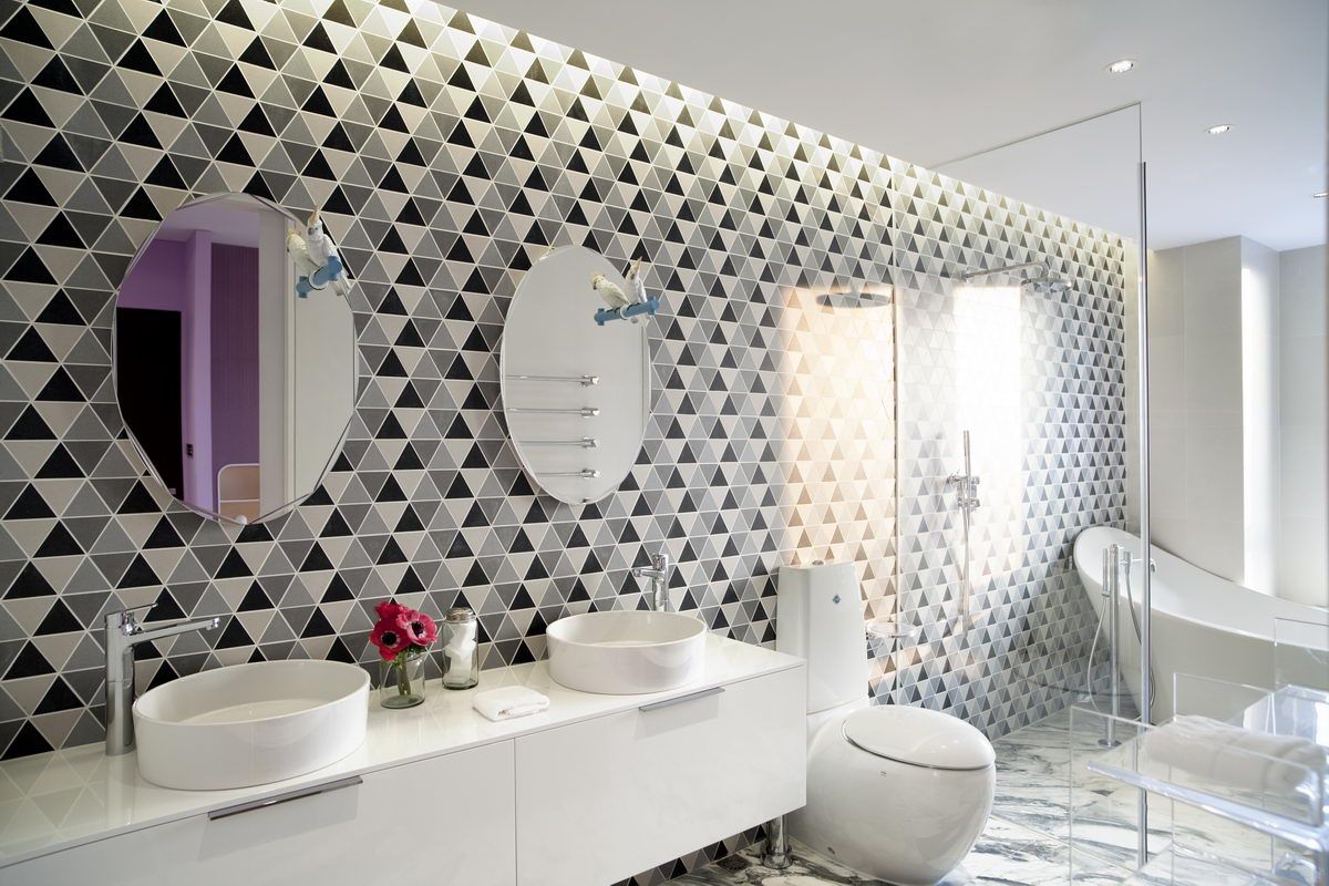 Master bathroom Sergio Mannino Studio 現代浴室設計點子、靈感&圖片 陶器