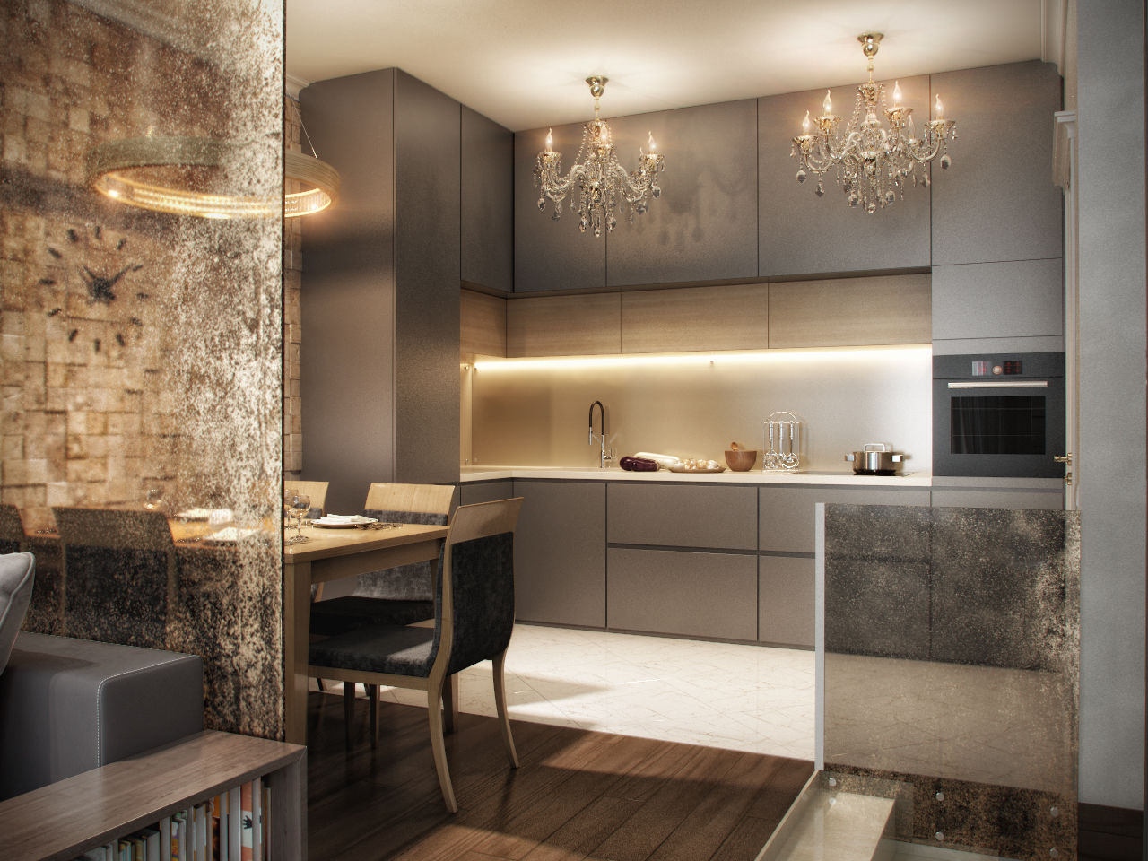 Дубровка, ARCHLINE ARCHITECTURE & DESIGN ARCHLINE ARCHITECTURE & DESIGN Kitchen