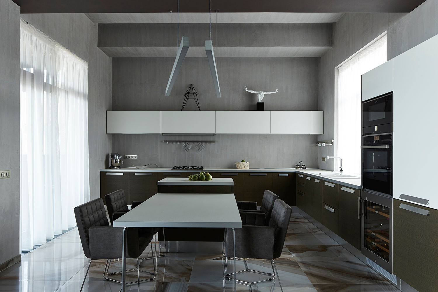 Вилла Grey-house, SNOU project SNOU project Minimalist kitchen