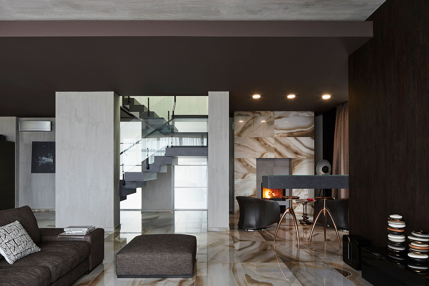 Вилла Grey-house, SNOU project SNOU project Вітальня