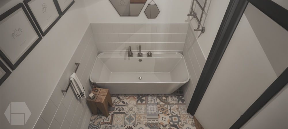 Mieszkanie jednopokojowe., hexaform - projektowanie wnętrz hexaform - projektowanie wnętrz Ванная комната в стиле модерн