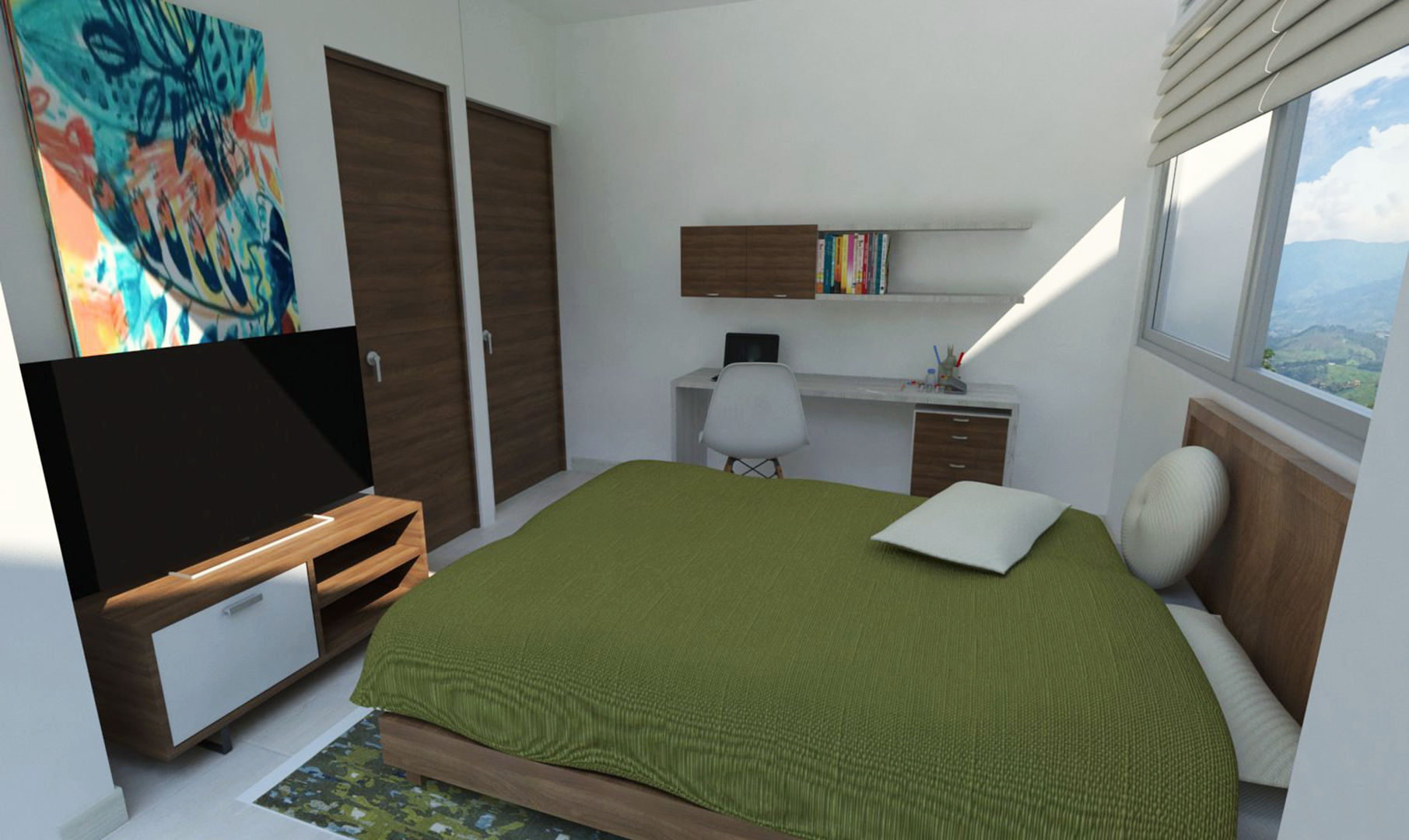 Habitación 2 homify Dormitorios modernos Madera Acabado en madera