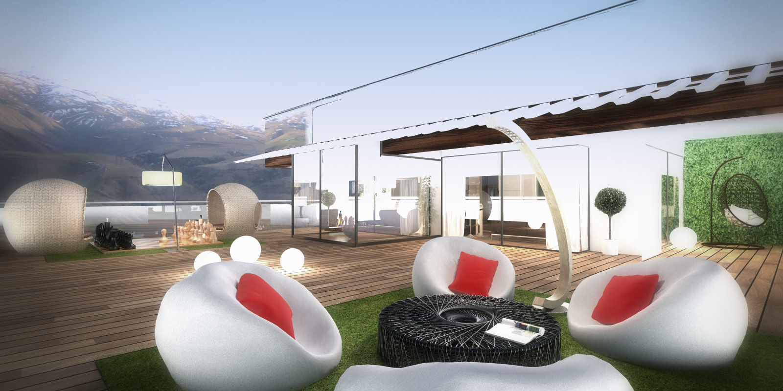 2+1 Teras Erden Ekin Design Modern Balkon, Veranda & Teras