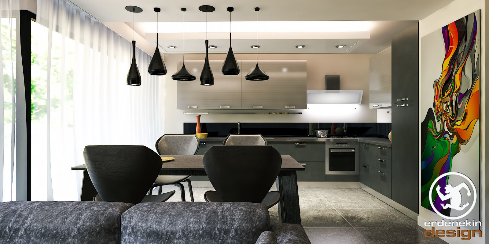 New Anka Residence, Erden Ekin Design Erden Ekin Design Modern kitchen