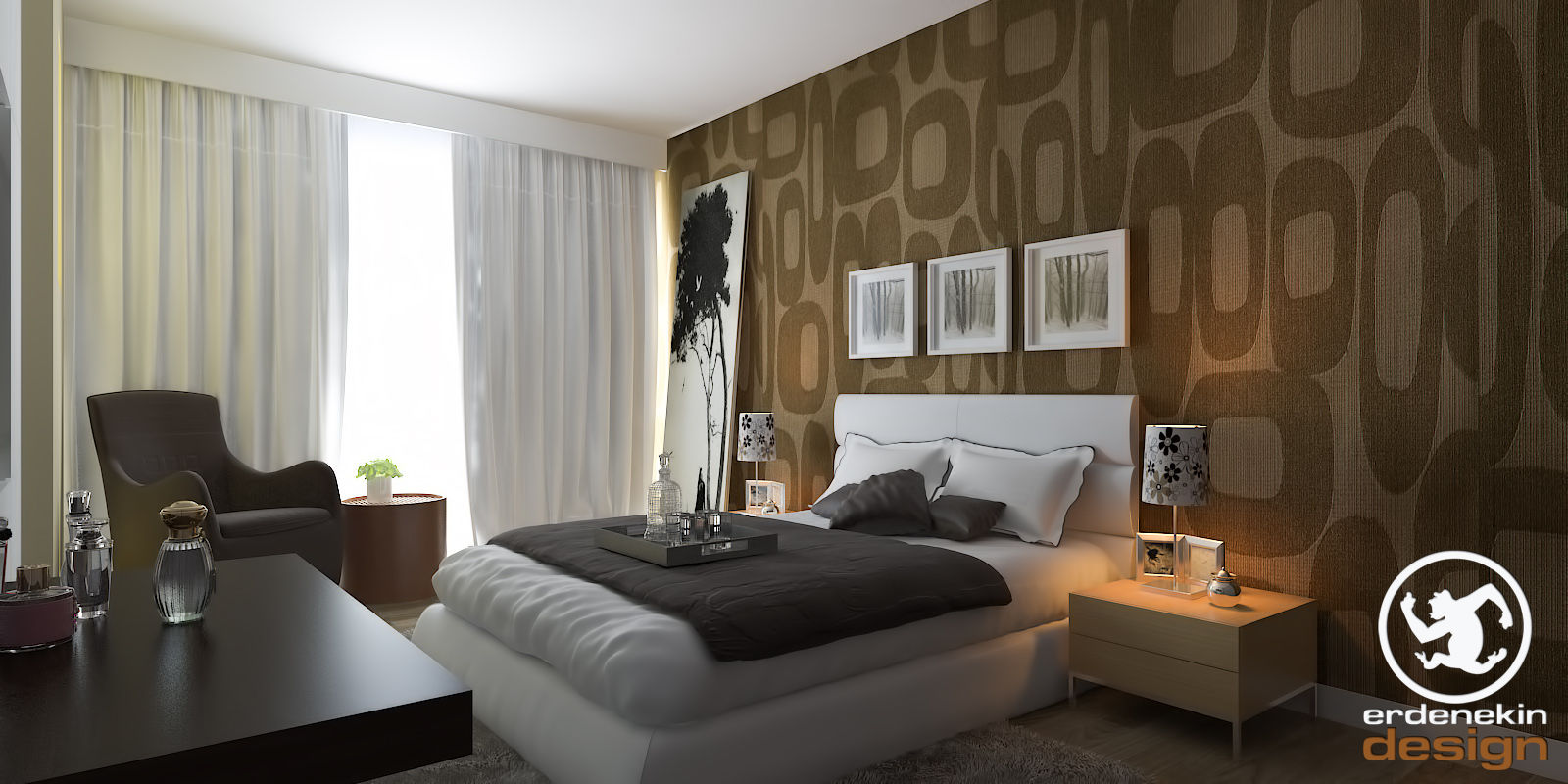 New Anka Residence, Erden Ekin Design Erden Ekin Design Moderne slaapkamers
