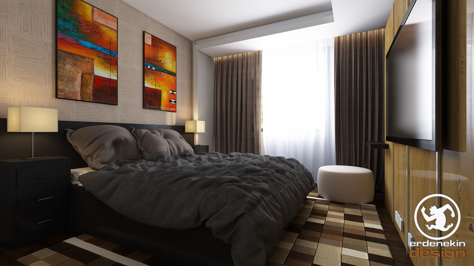 New Anka Residence, Erden Ekin Design Erden Ekin Design モダンスタイルの寝室