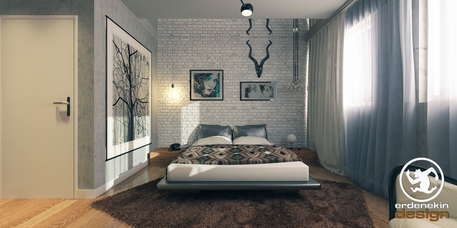 Sn. Ercan Balcı Konutu, Erden Ekin Design Erden Ekin Design Industrial style bedroom