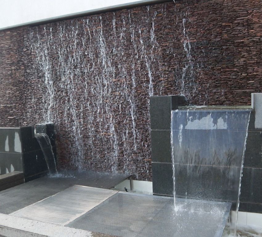 Water feature wall Land Design landscape architects Commercial spaces Commercial Spaces