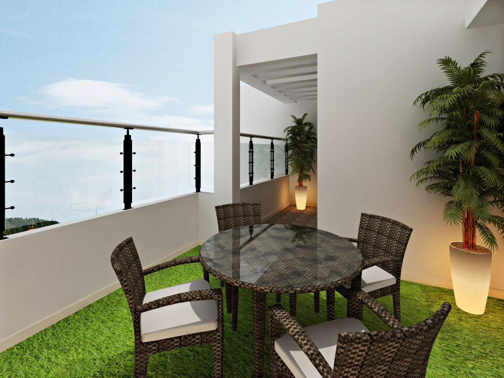 homify Asian style balcony, veranda & terrace