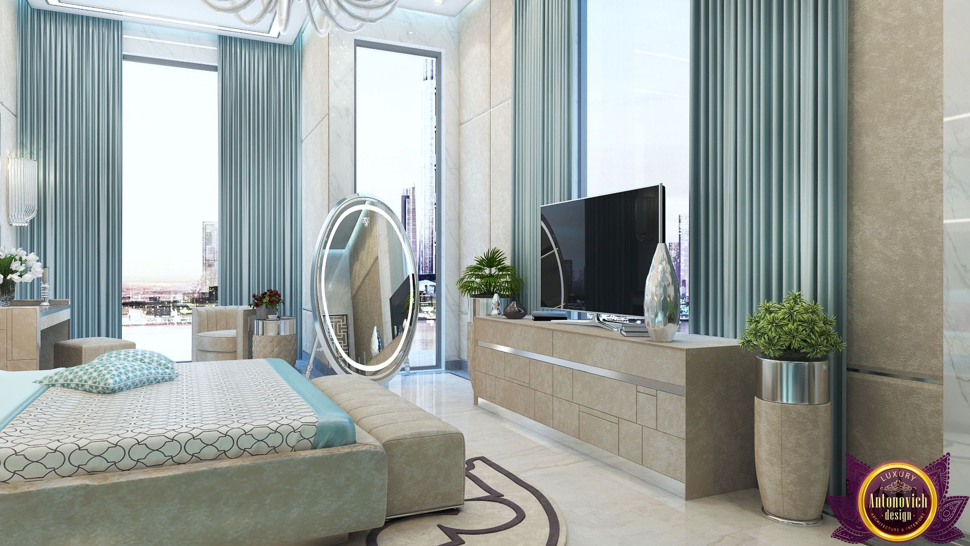 Divine interior design by Katrina Antonovich, Luxury Antonovich Design Luxury Antonovich Design Phòng ngủ phong cách hiện đại