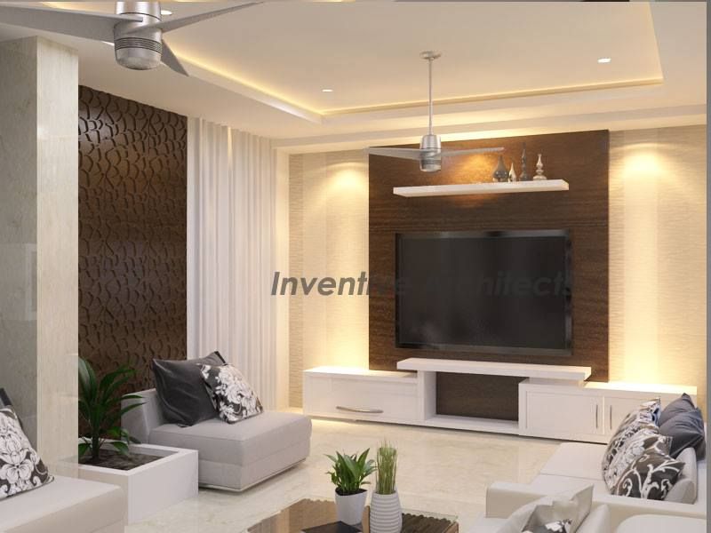 Interior Project for 3BHK Flat, Inventivearchitects Inventivearchitects Ruang Media Modern